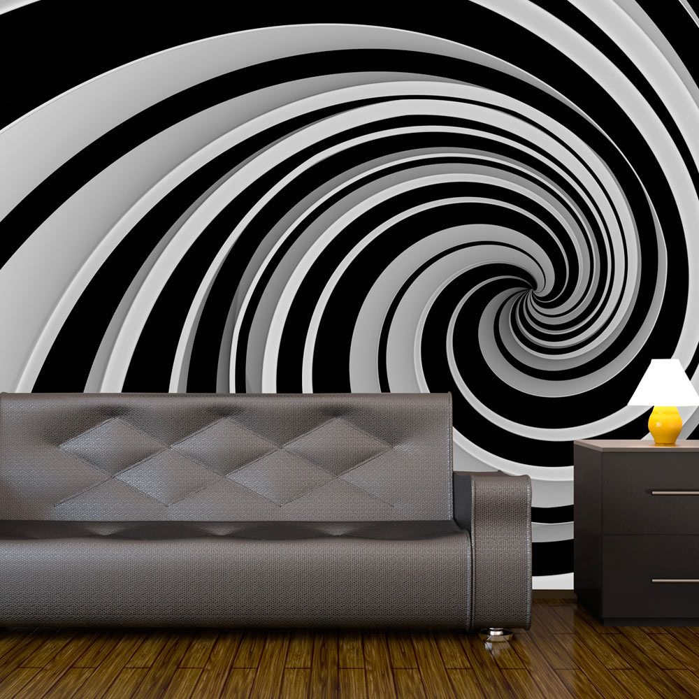 marque generique - 350x270 Papier peint Moderne Abstractions sublime Black and white swirl - Papier peint