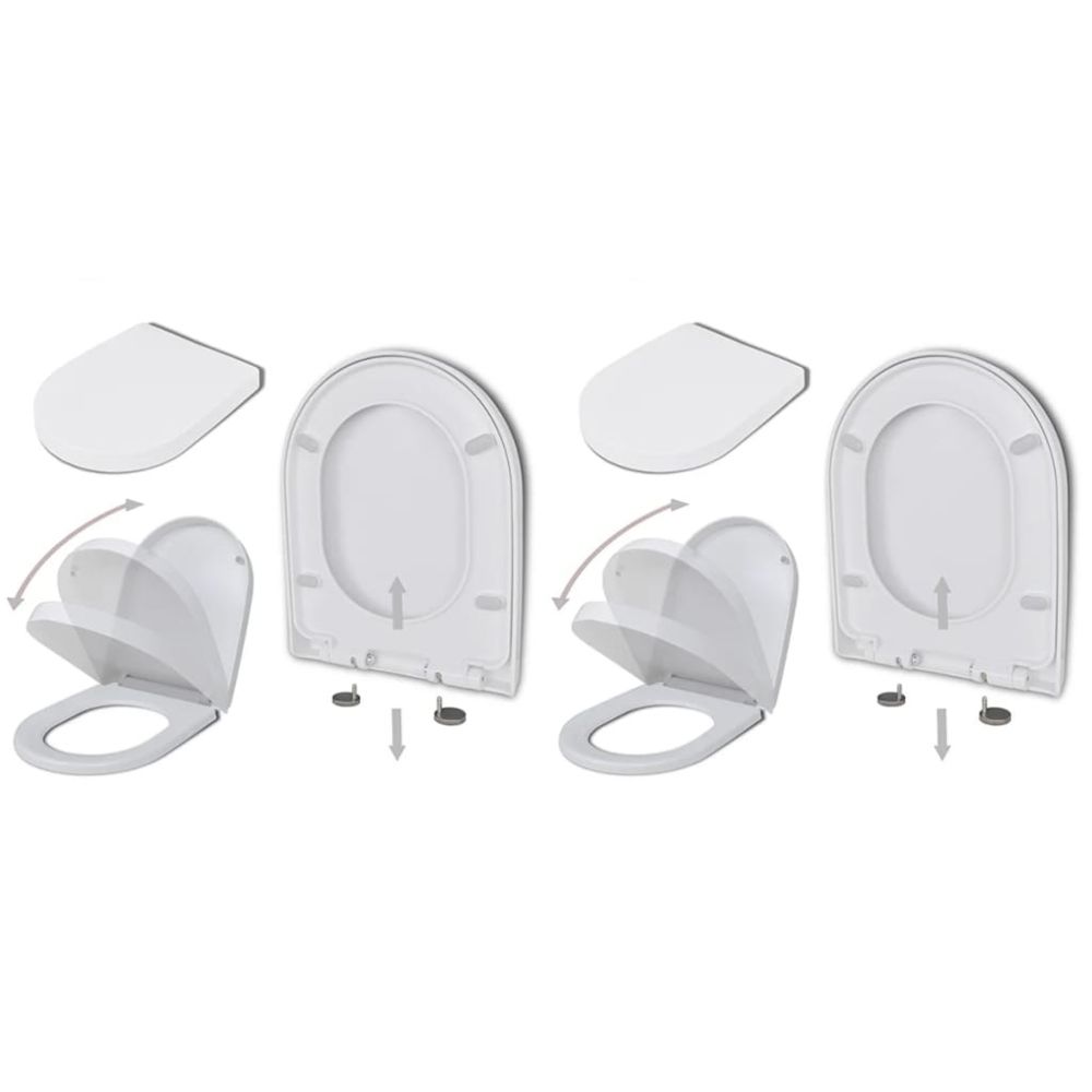 marque generique - sublime Accessoires pour bidets & toilettes selection Séoul Abattant WC avec frein de chute 2 pcs Plastique Blanc - Bidet