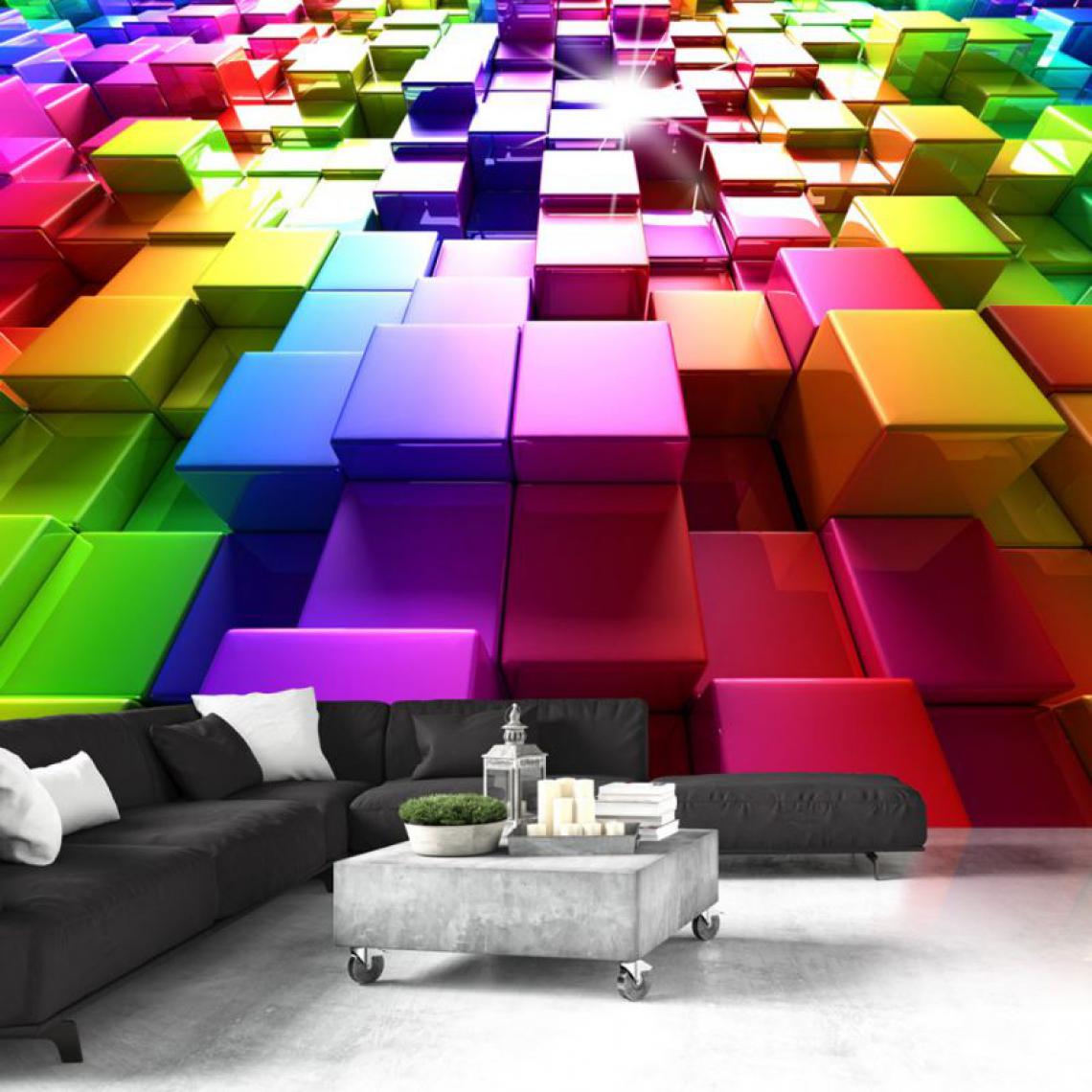 Artgeist - Papier peint - Colored Cubes .Taille : 200x140 - Papier peint