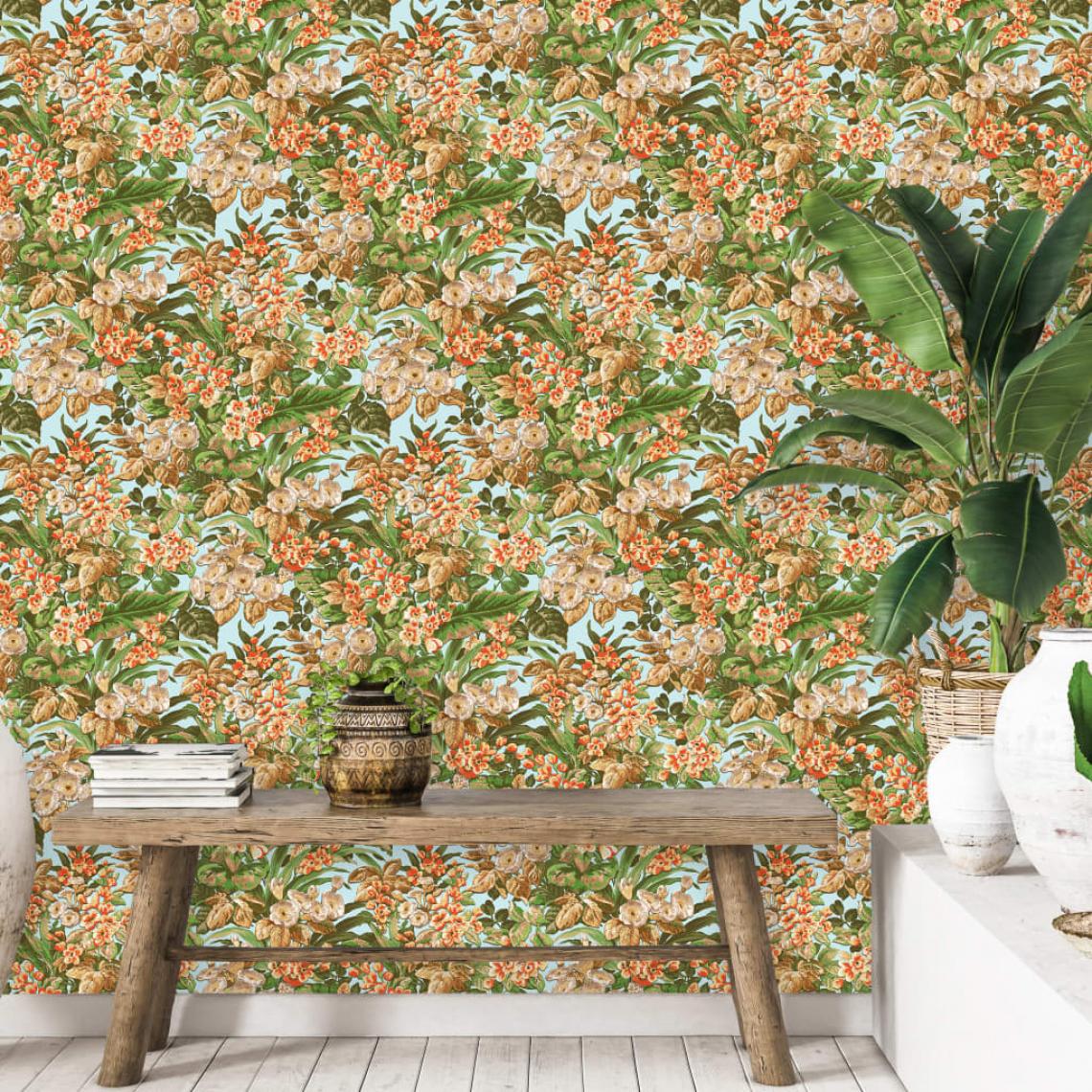 Dutch Wallcoverings - DUTCH WALLCOVERINGS Papier peint floral Multicolore - Papier peint