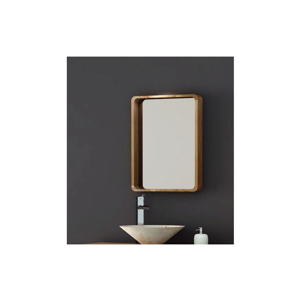 Walk - Miroir en teck keran l50 x h65 - Miroir de salle de bain