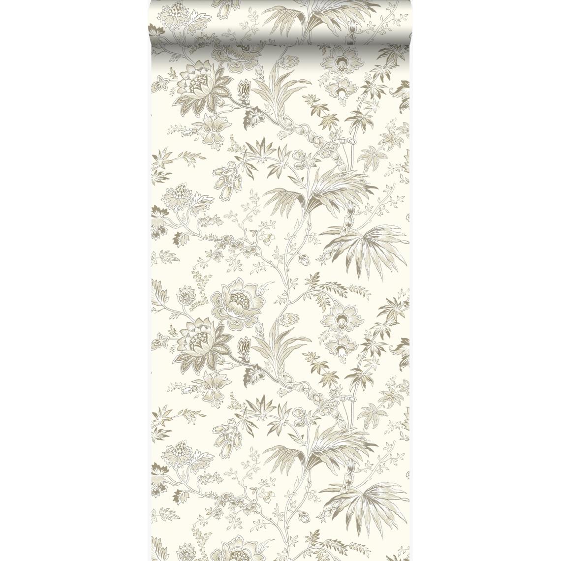 Origin - Origin papier peint fleurs beige - 326124 - 53 cm x 10,05 m - Papier peint