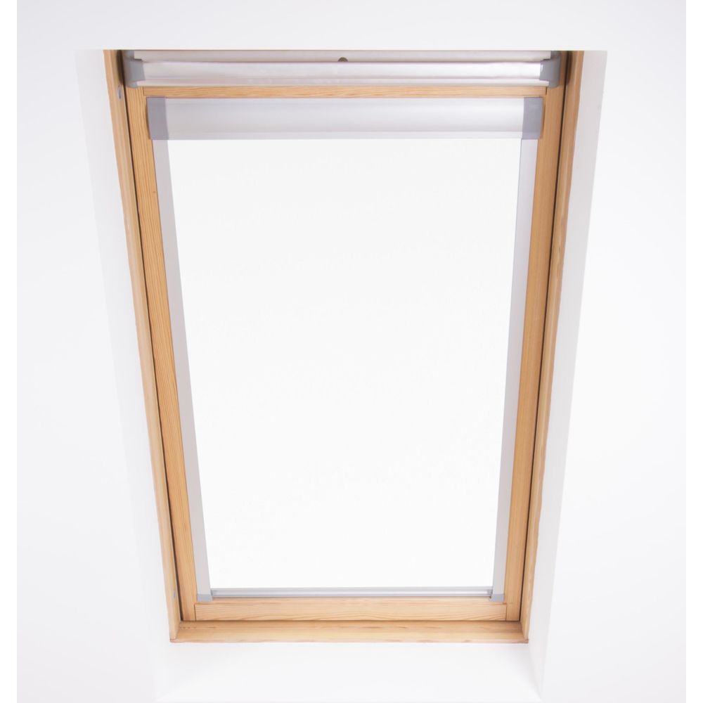 Bloc Blinds - Store opaque pour l'ajustement des fenêtres de toit Velux, FK06, PVC Blanc - Store compatible Velux