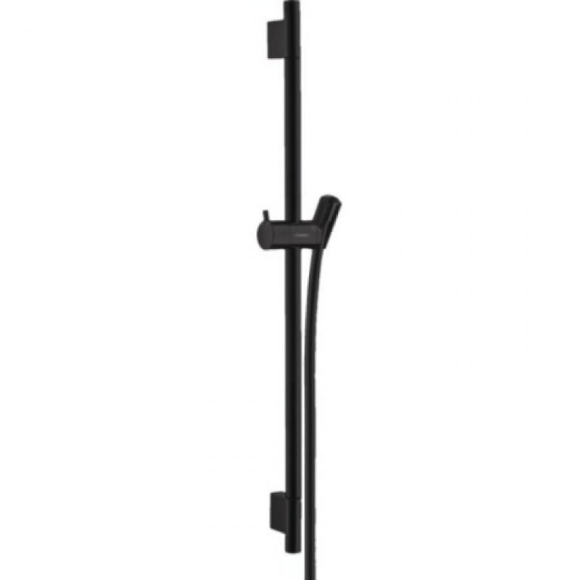 Hansgrohe - Barre de douche Unica S Puro 0,65 m avec support de douche réglable - finition noir mat - Douchette et flexible