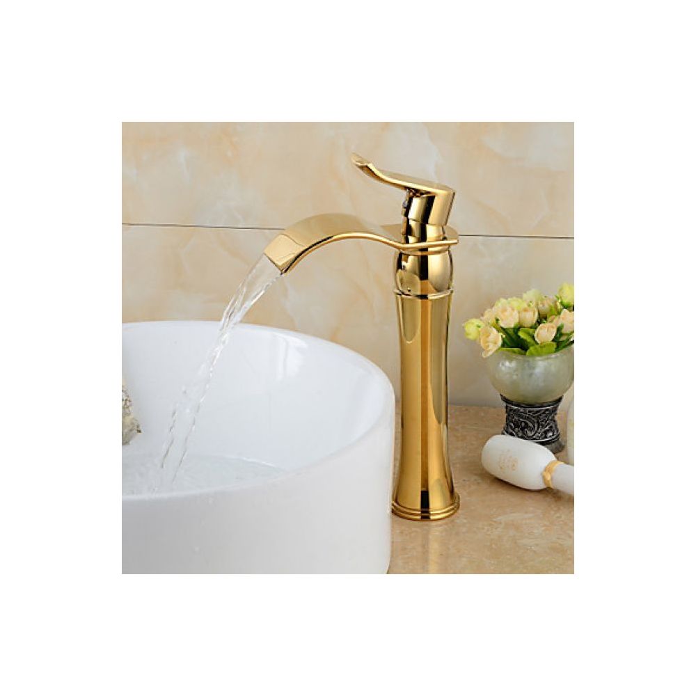 Lookshop - Robinet de salle de bain dorée, design élégant et moderne - Robinet de lavabo