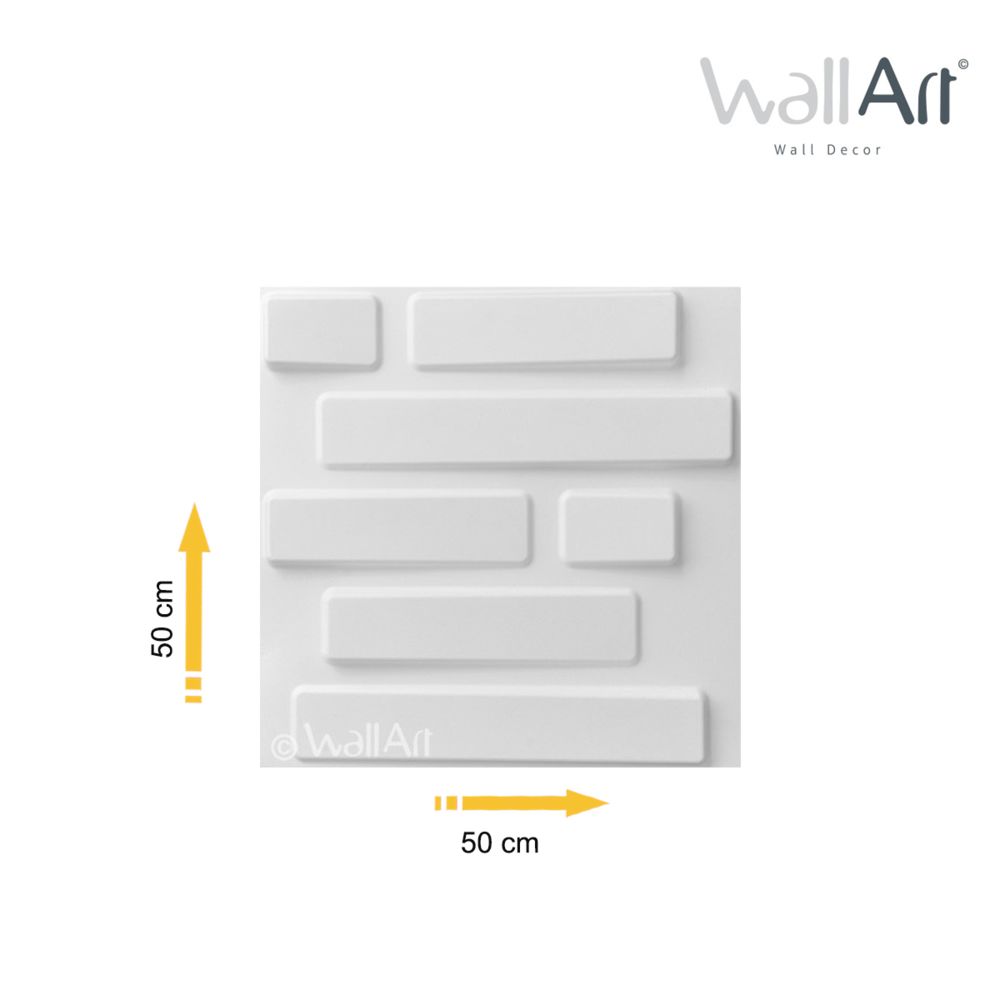 Wallart - Panneau mural 3D WallArt Bricks 3m2 - Panneau décoratif mural
