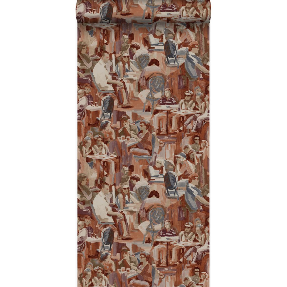 Origin - Origin papier peint motif figurativ brun rouille - 347420 - 53 cm x 10,05 m - Papier peint