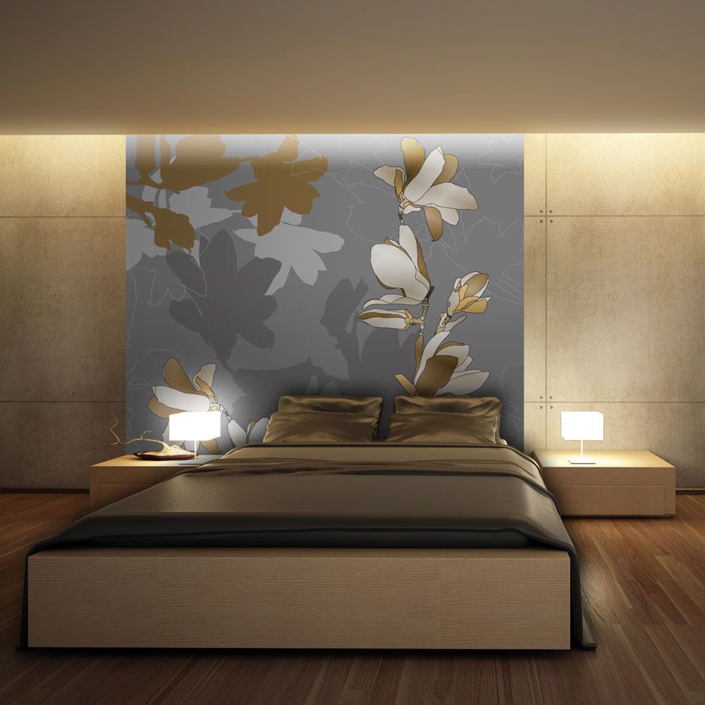 Bimago - Papier peint | Magnolias : danse des ombres | 250x193 | Fonds et Dessins | Motifs floraux | - Papier peint