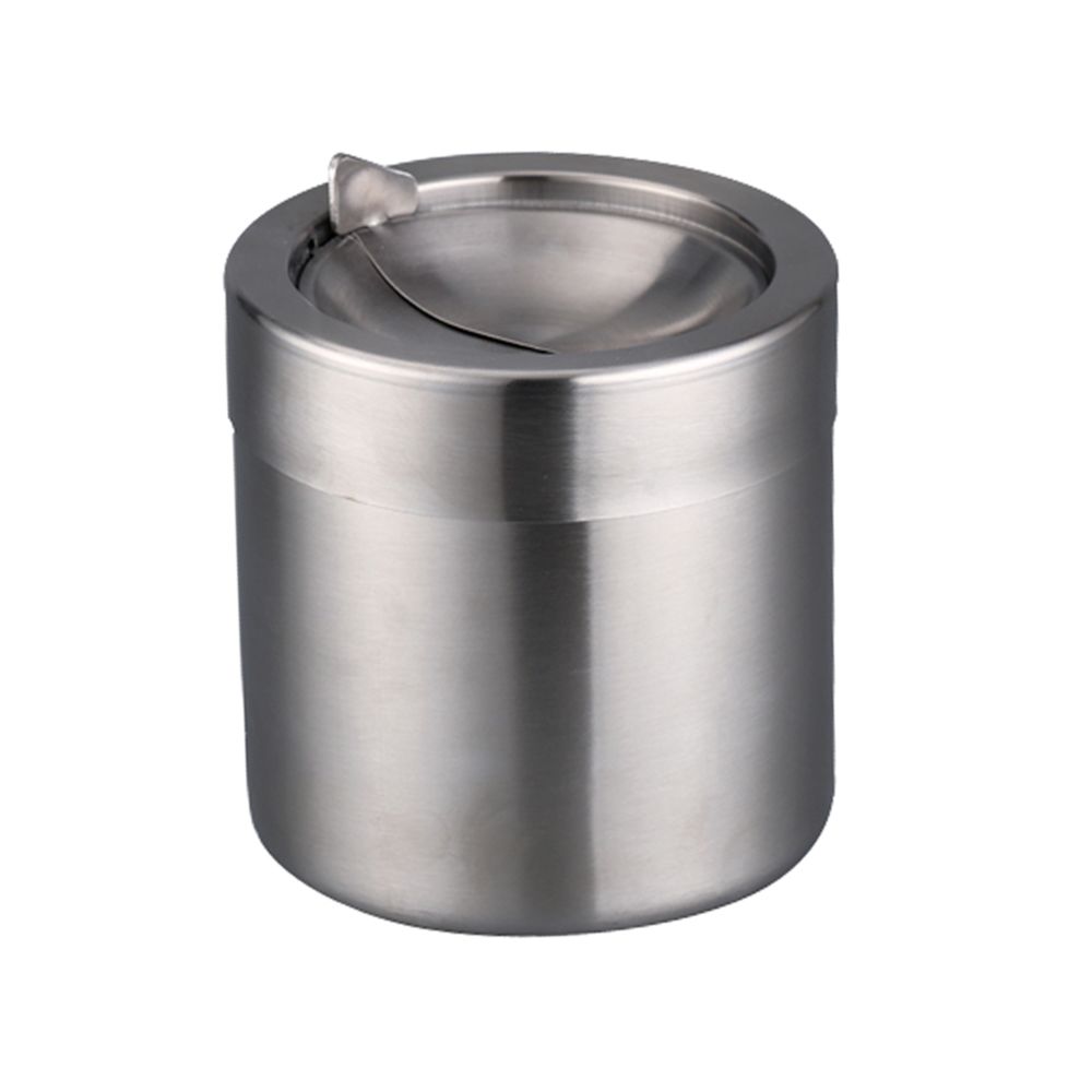 marque generique - cendrier en acier inoxydable bureau mini poubelle peut supporter titulaire plateau de cendres argent - Kitchenette