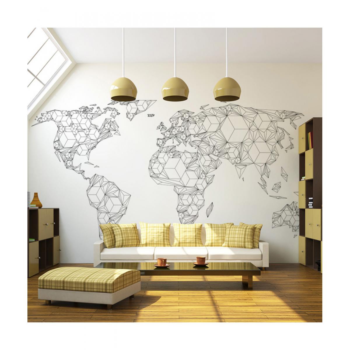 Artgeist - Papier peint - Map of the World - white solids 350x270 - Papier peint