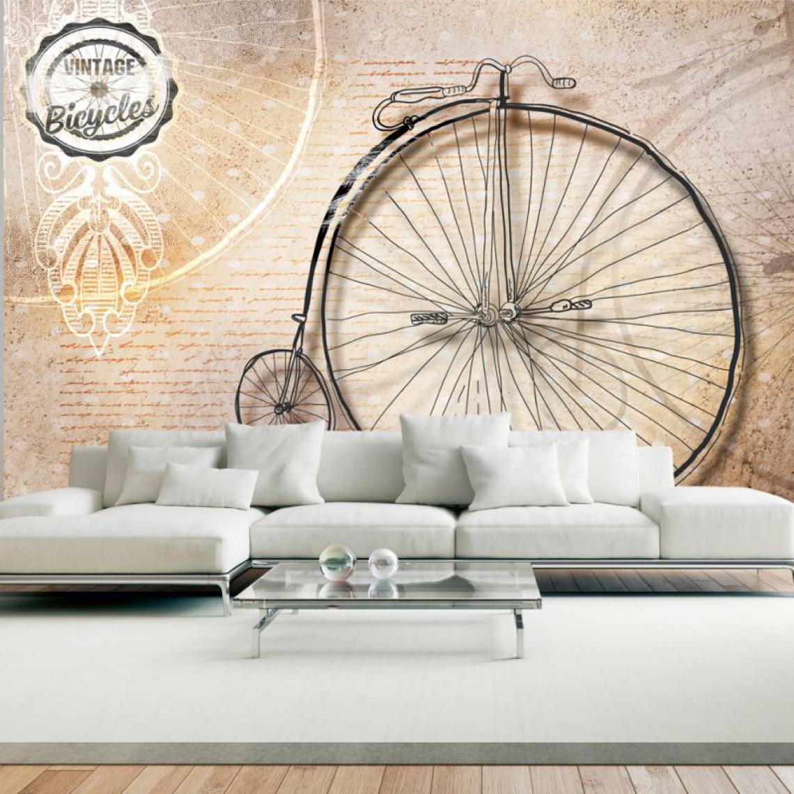 Artgeist - Papier peint - Vintage bicycles - sepia .Taille : 200x140 - Papier peint