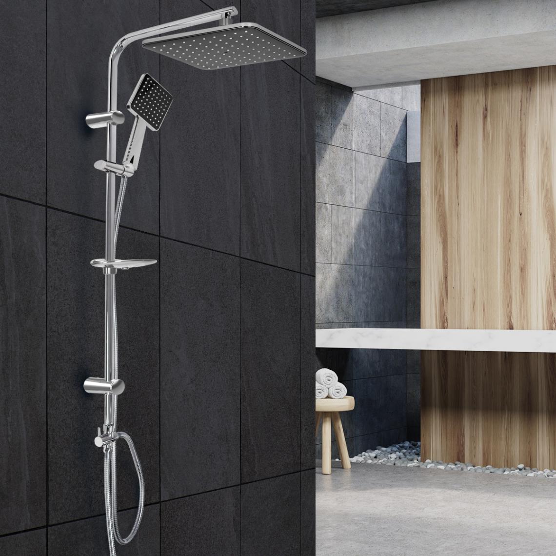 Ecd Germany - Kit système de douche à effet pluie complet en acier inoxydable kit salle bain - Colonne de douche