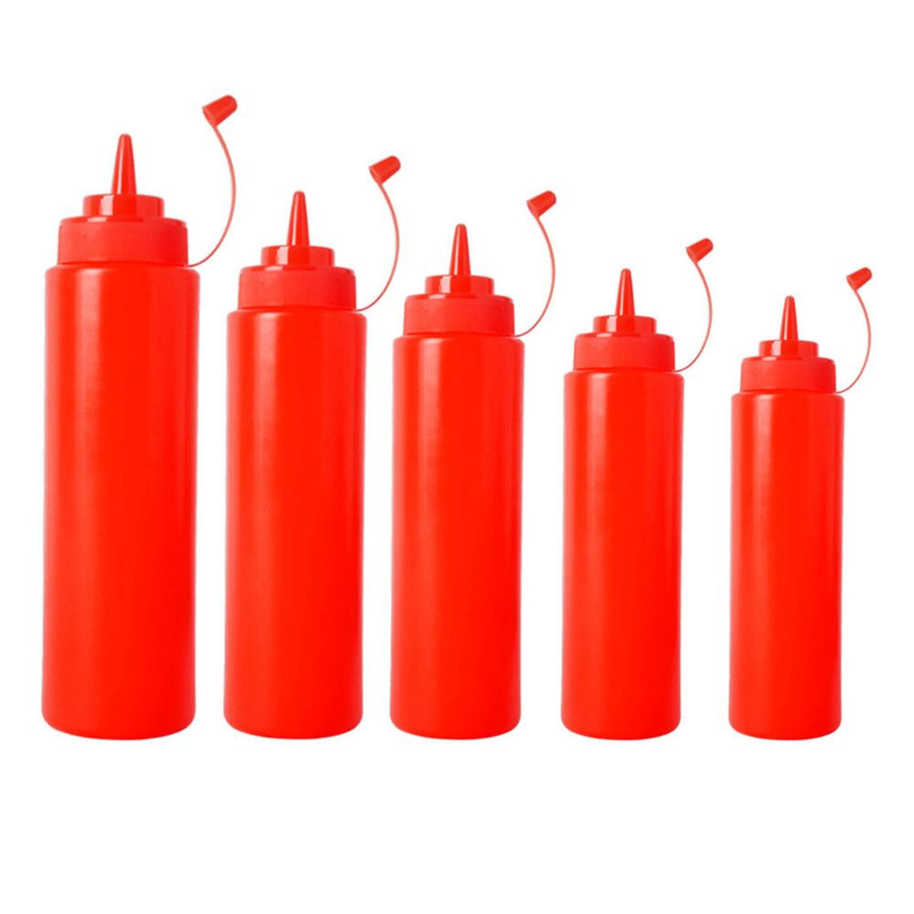 marque generique - 1 Set Plastic Squeeze Bouteille Ketchup Sauce à la moutarde Distributeur de vinaigre Rouge - Kitchenette