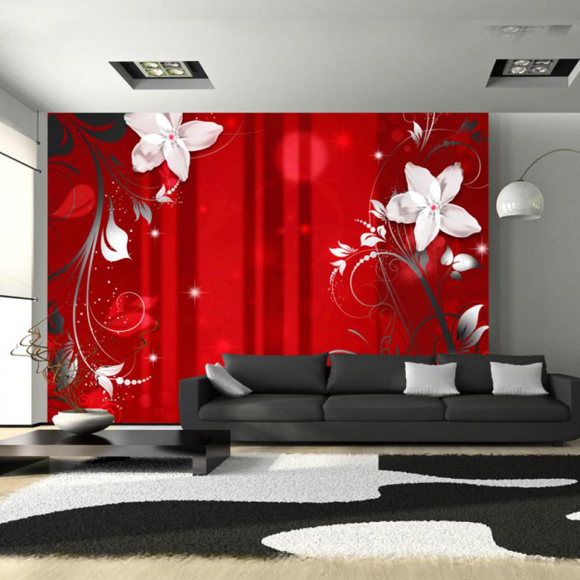 Artgeist - Papier peint - Flowering scarlet .Taille : 150x105 - Papier peint