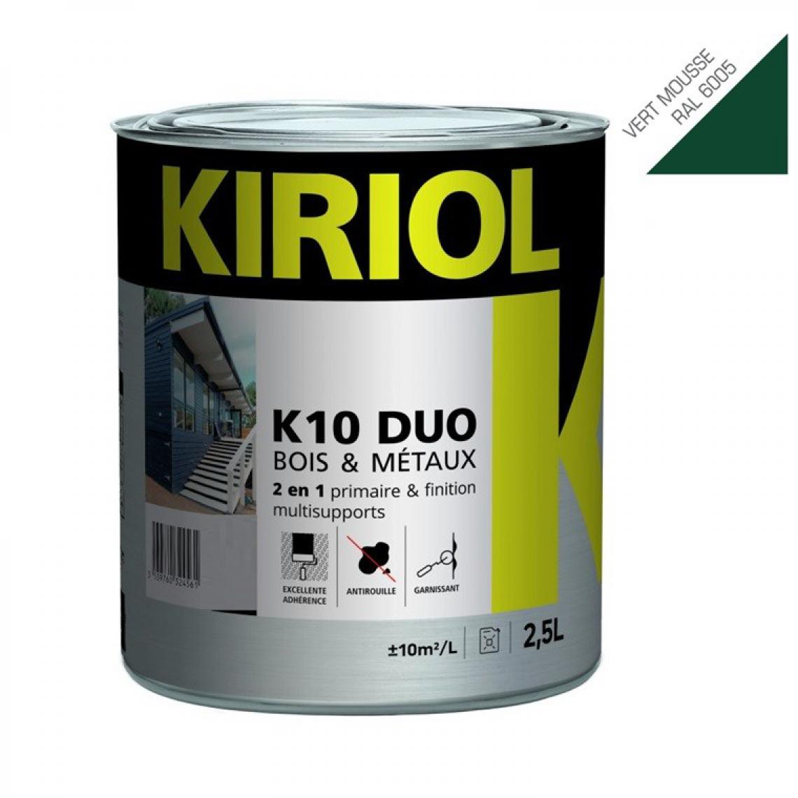 Sans Marque - K10 DUO SATIN VERT MOUSSE 2,5L - Primaire/finition à base de résines alkydes - KIRIOL - Peinture intérieure