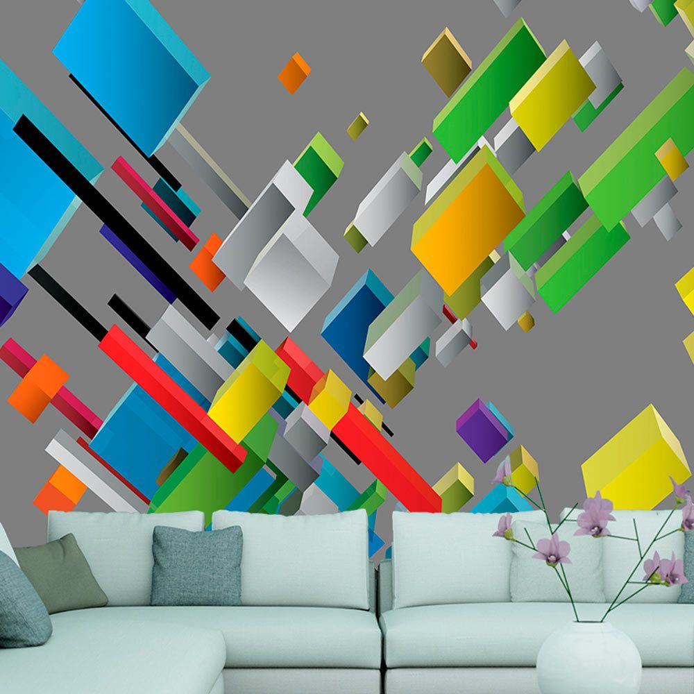 marque generique - 150x105 Papier peint Moderne Abstractions Joli Color puzzle - Papier peint