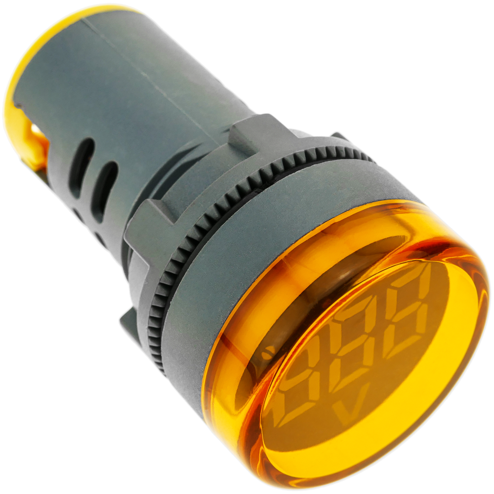 Bematik - Affichage LCD à 3 chiffres jaune avec voltmètre 50-500 VAC rond 22mm - Appareils de mesure