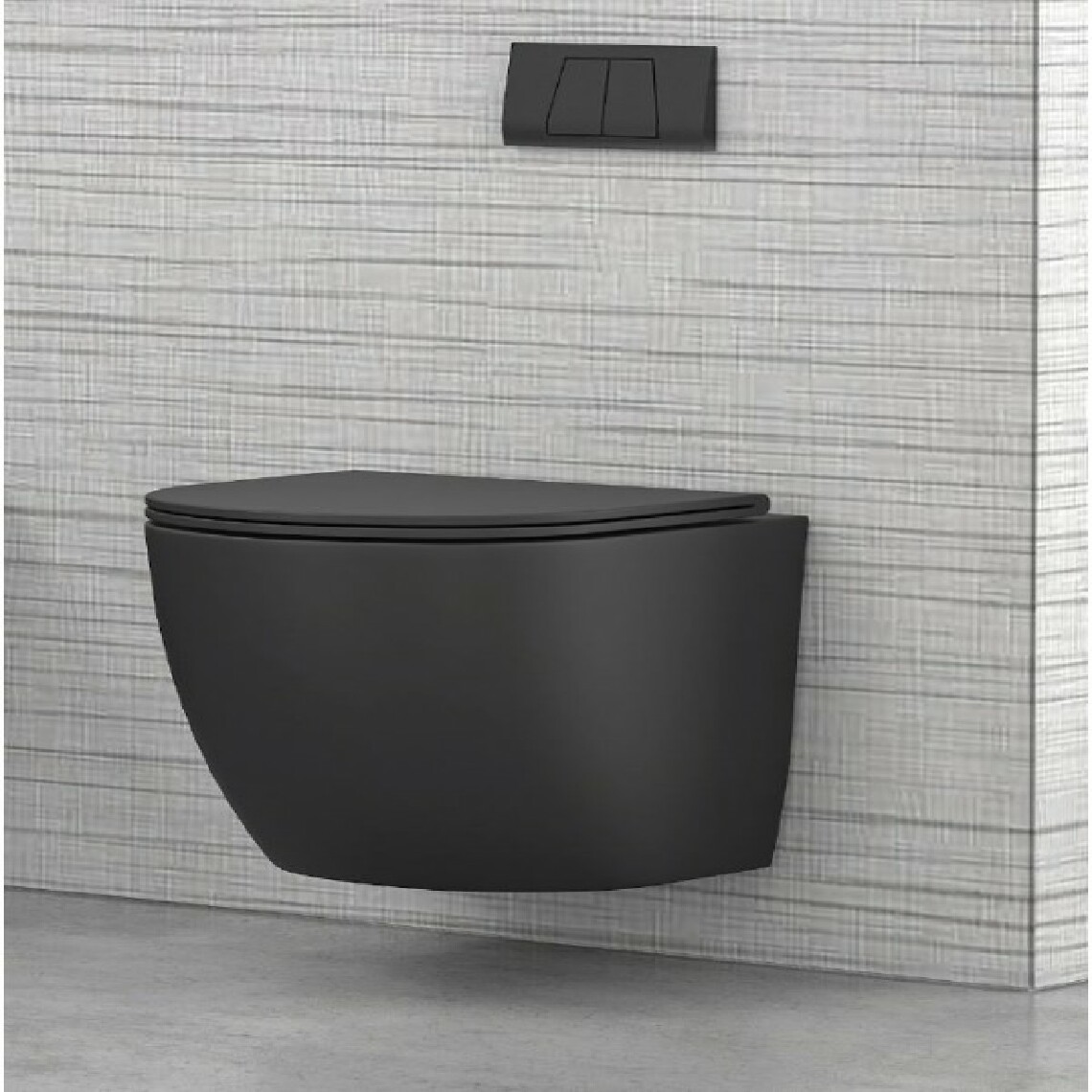 Karag - WC Rimless suspendu MILOS 49x37x36 cm avec abattant soft-closing - Noir - WC