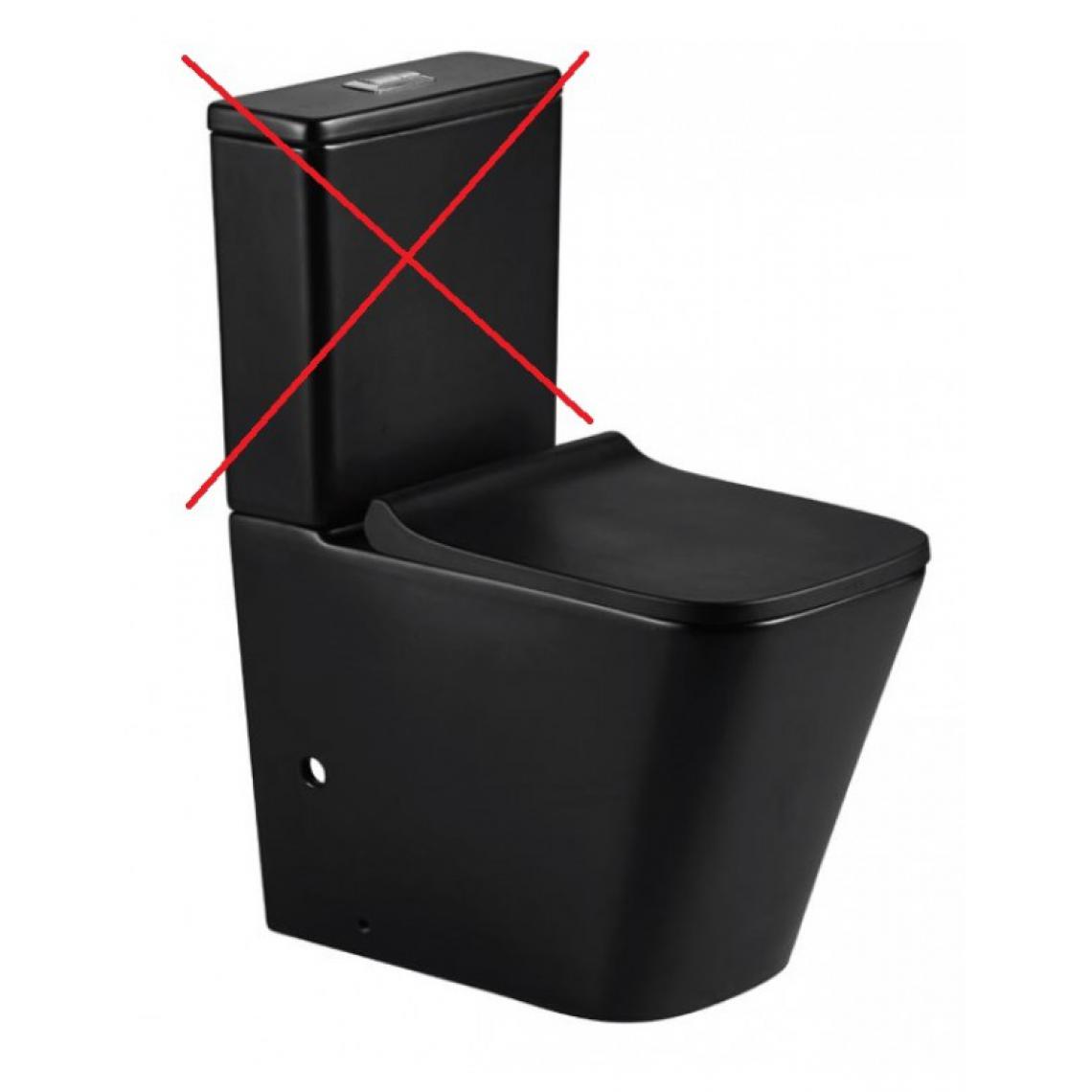 Karag - Pack WC noir à poser IOS 81x60,5x34 cm avec abattant à frein de chute - WC