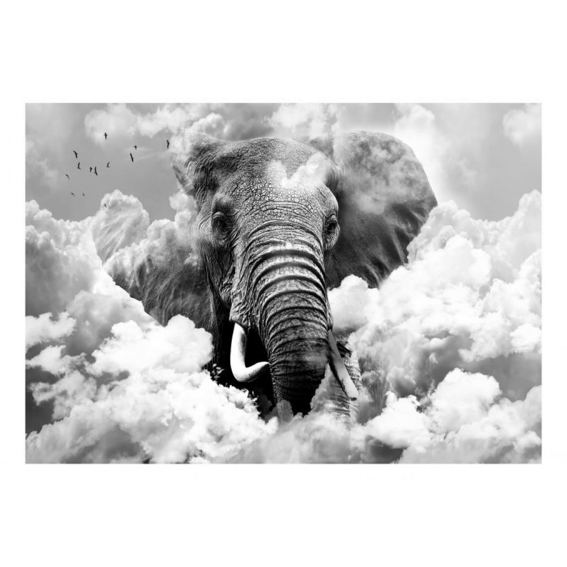 Artgeist - Papier peint - Elephant in the Clouds (Black and White) .Taille : 300x210 - Papier peint