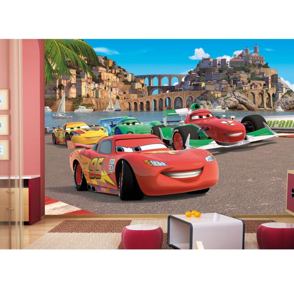 Bebe Gavroche - Papier peint Cars Panorama Disney 360X255 CM - Papier peint