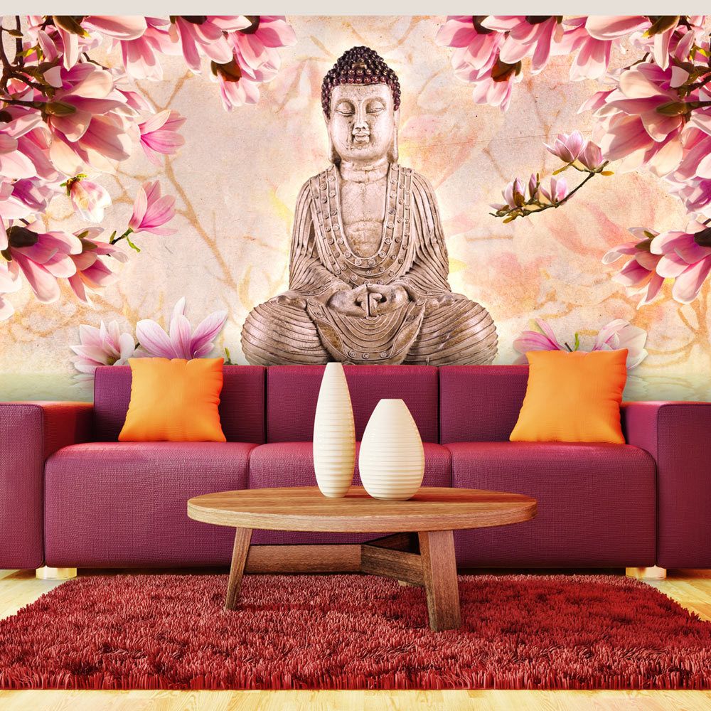 marque generique - 550x270 Papier peint XXL Orient Magnifique Bouddha et magnolia - Papier peint