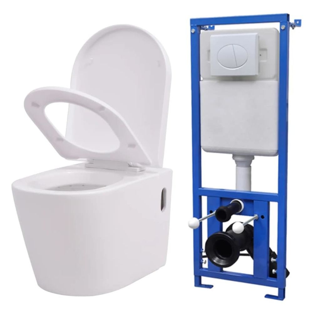 marque generique - Chic Toilettes et bidets reference Paris Toilette murale avec réservoir caché Céramique Blanc - WC