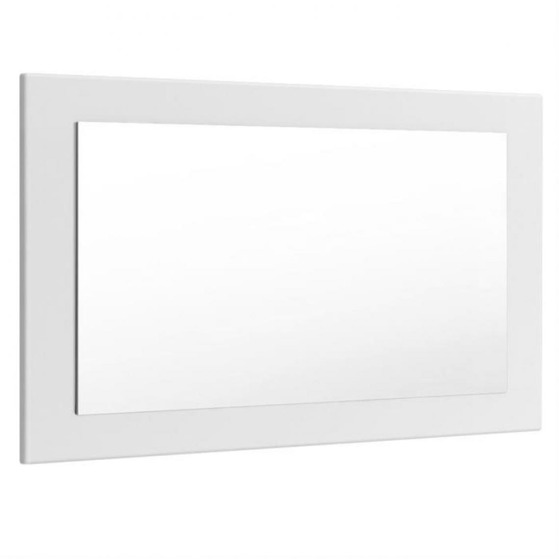Mpc - Miroir blanc mat (HxLxP): 45 x 89 x 2 - Miroir de salle de bain