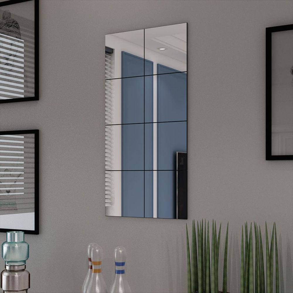marque generique - Moderne Décorations ligne Jérusalem Carreaux de miroir Verre sans cadre 8 pcs 20,5 cm - Miroir de salle de bain