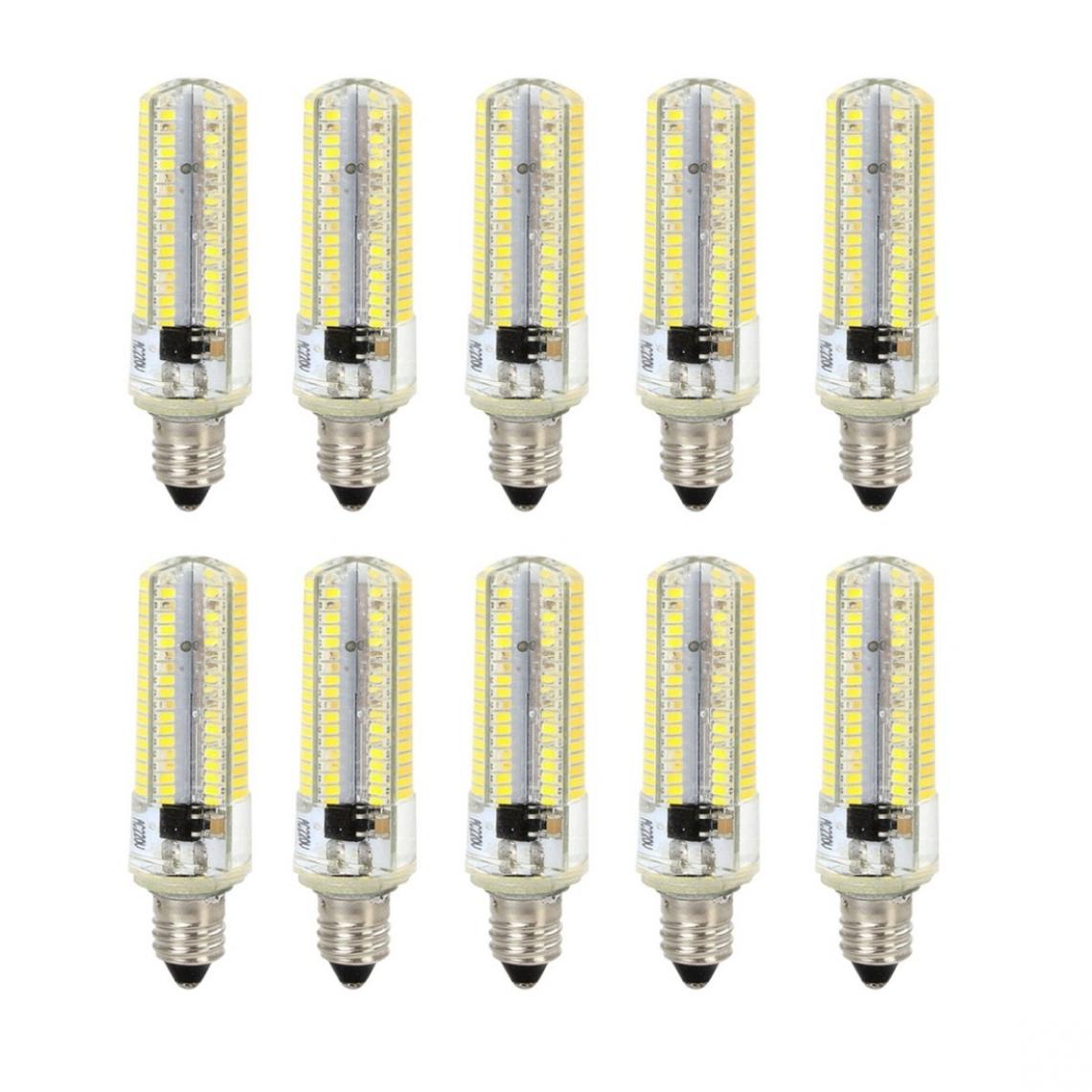 Wewoo - 10 PCS E11 7W 152 LED 3014 SMD 600-700 LM ampoules de maïs en silicone à intensité variable et blanc froidCA 220V - Ampoules LED