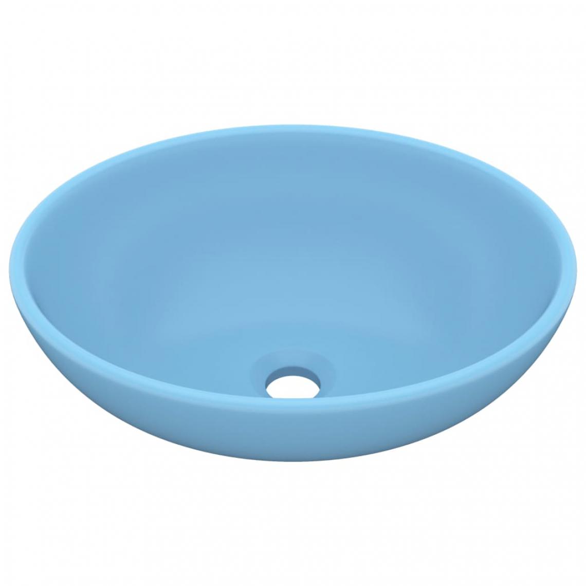 Icaverne - Icaverne - Lavabos reference Lavabo ovale de luxe Bleu clair mat 40x33 cm Céramique - Lavabo