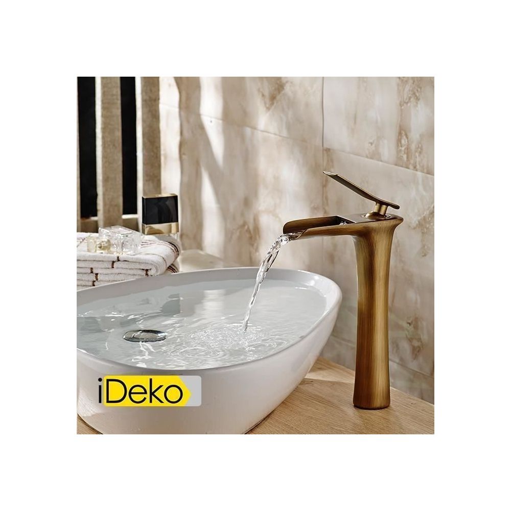Ideko - iDeko® Robinet Mitigeur lavabo cascade vasque salle de bain haut cuivre - Lavabo