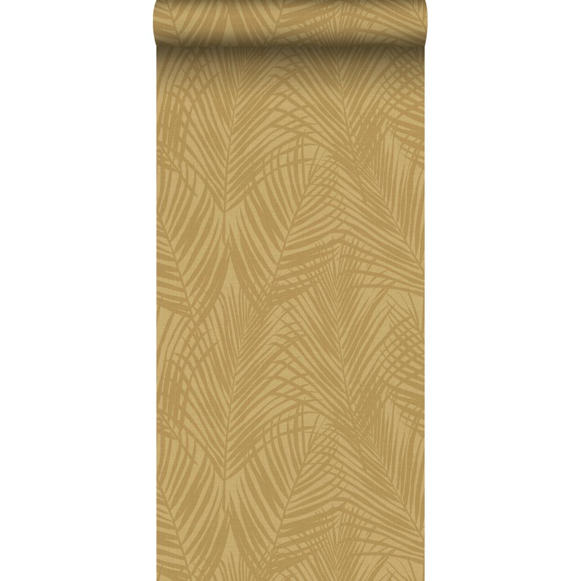 Origin - Origin papier peint feuilles de palmier jaune ocre - 347807 - 53 cm x 10,05 m - Papier peint