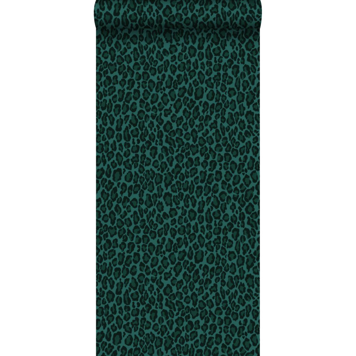 ESTAhome - ESTAhome papier peint peau de léopard vert émeraude - 139154 - 0.53 x 10.05 m - Papier peint