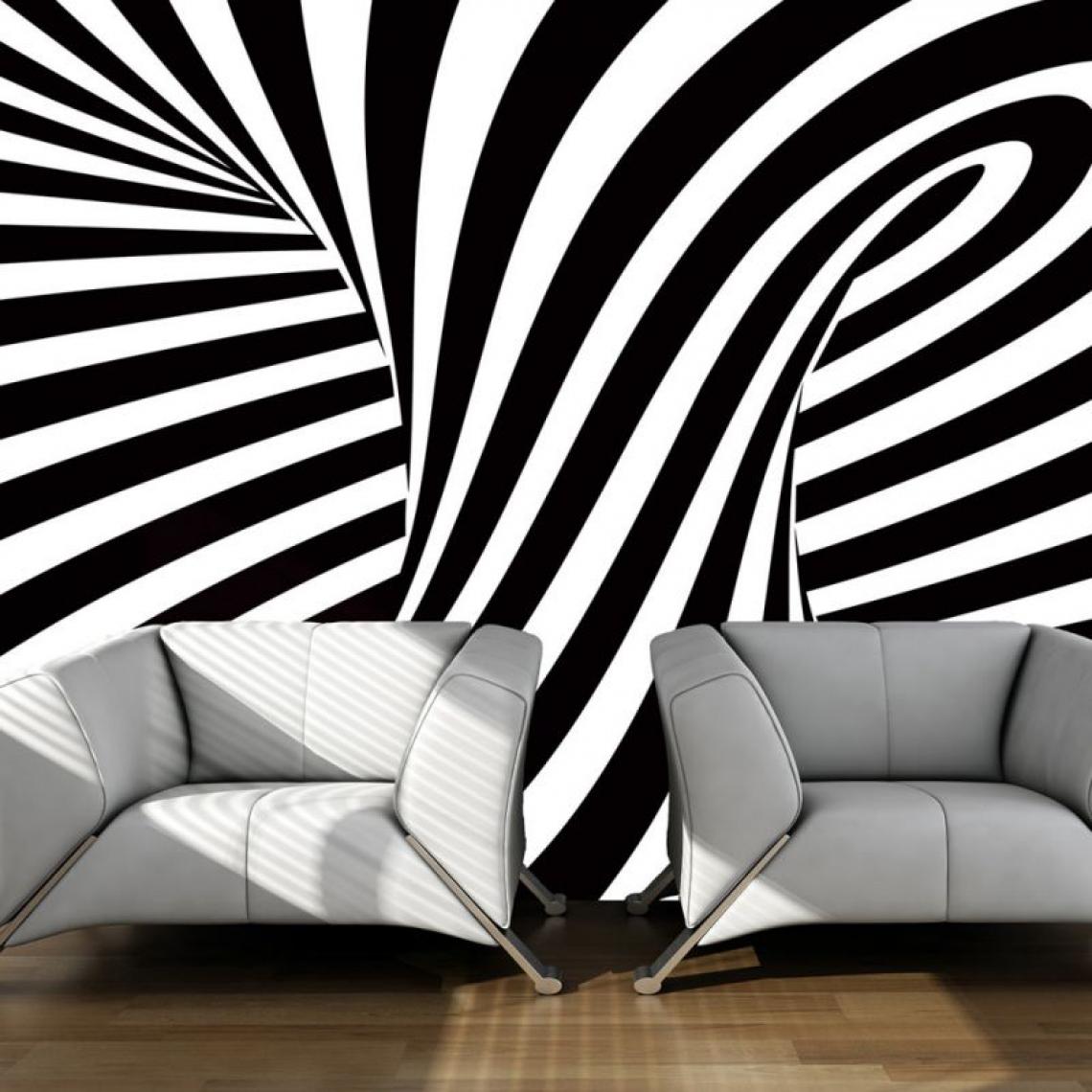 Artgeist - Papier peint - art optique: noir et blanc .Taille : 400x309 - Papier peint