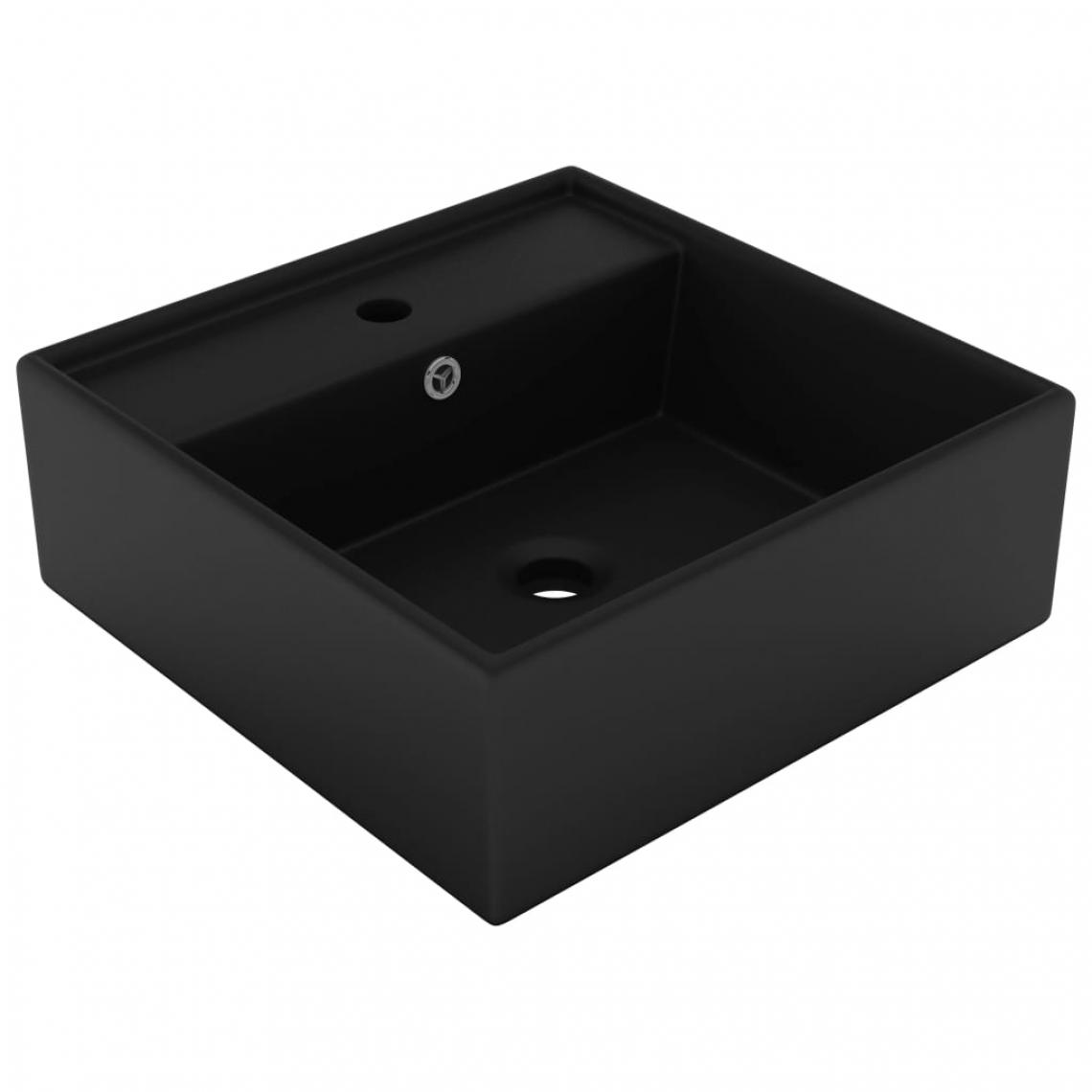 Icaverne - Icaverne - Lavabos reference Lavabo carré de luxe à trop-plein Noir mat 41x41 cm Céramique - Lavabo