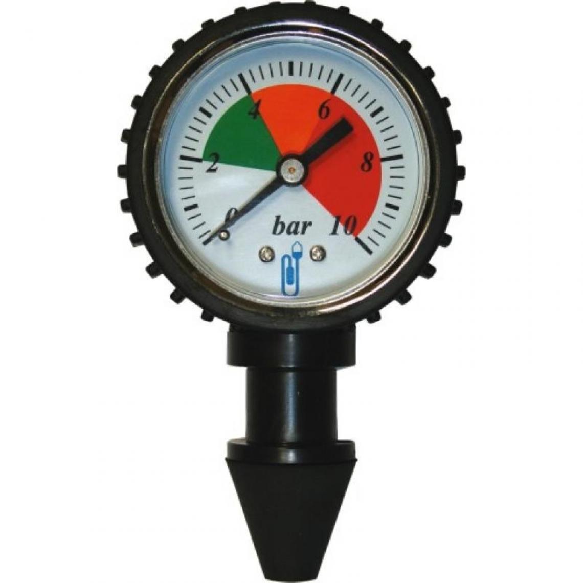 Distrilabo - Manomètre de pression cadran de 0 à 10 bars - Tuyau de cuivre et raccords