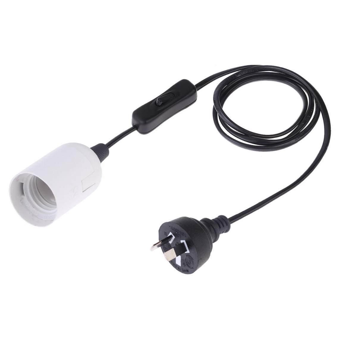 Wewoo - E27 Wire Cap Switch Support de lampe Chandelier Prise de courant avec rallonge de 1,2 mPrise AU Blanc - Douilles électriques