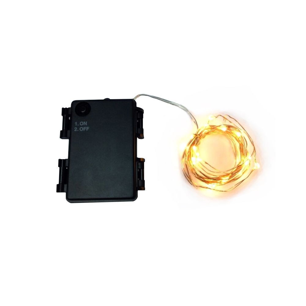 marque generique - 25 - LED Gold Wire 8 - Guirlande lumineuse décorative avec boîtier de batterie - Ruban LED