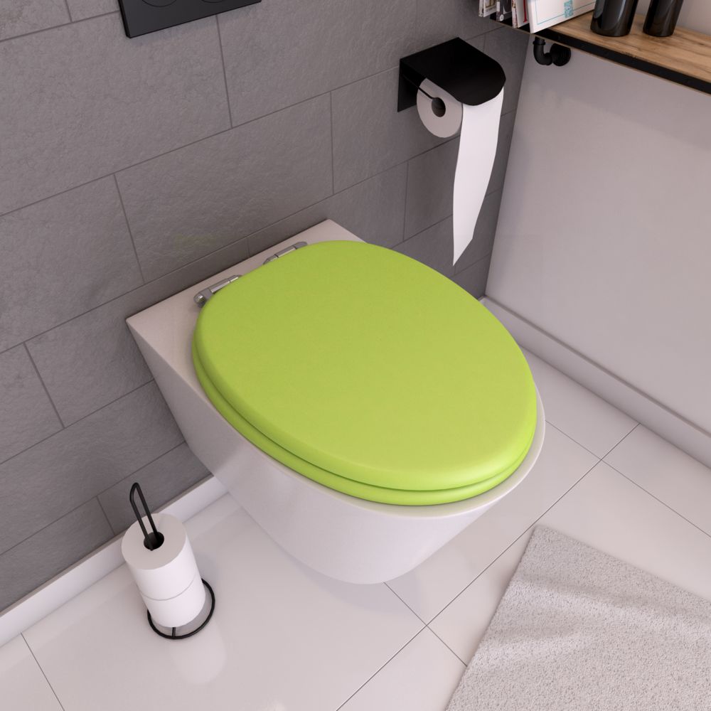 Galedo - Abattant WC - MDF et Double frein de chute - SOFT GREEN - Abattant WC