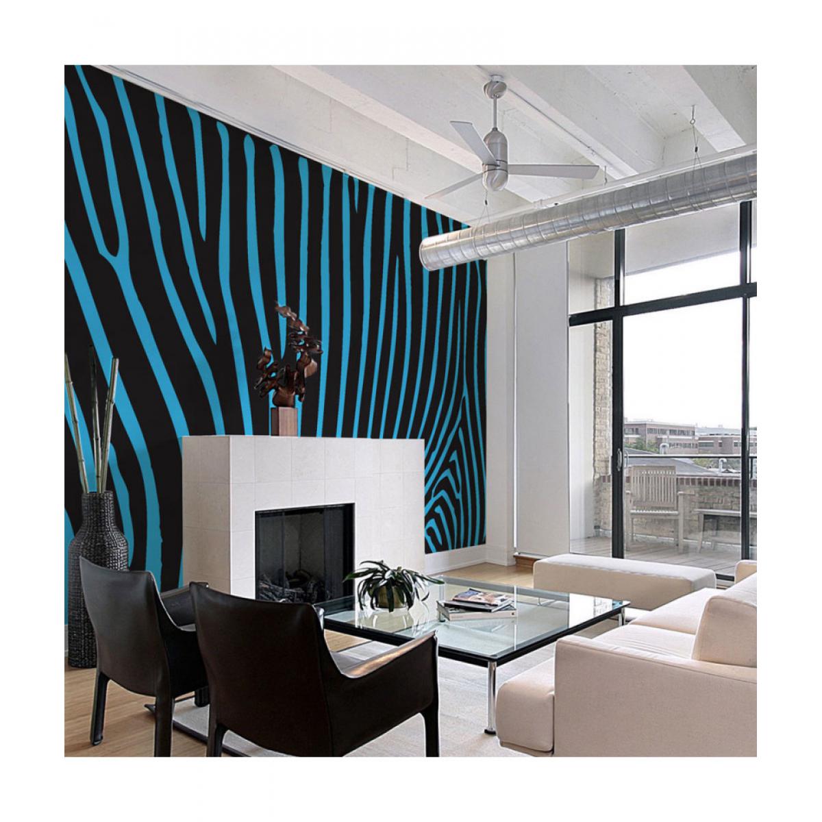 Artgeist - Papier peint - Zebra pattern (turquoise) 400x309 - Papier peint