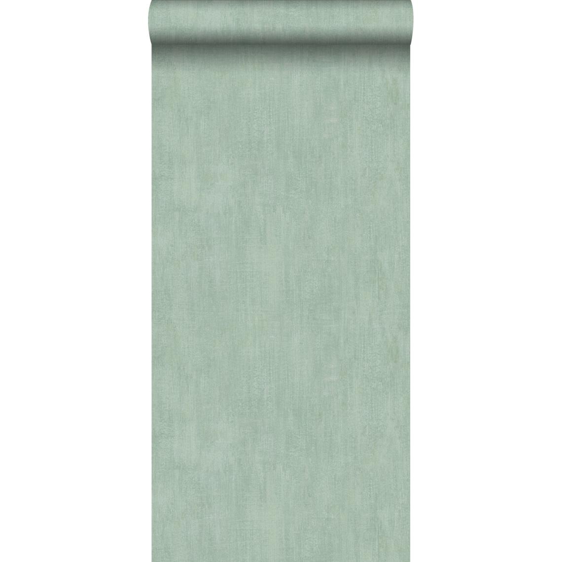 ESTAhome - ESTAhome papier peint uni à effet pictural vert céladon - 148734 - 0.53 x 10.05 m - Papier peint