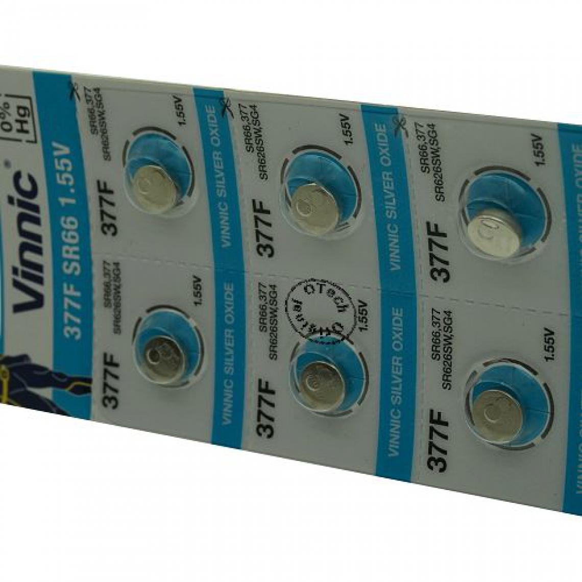 Otech - Pack de 10 piles Vinnic pour RAYOVAC 377 - Piles rechargeables