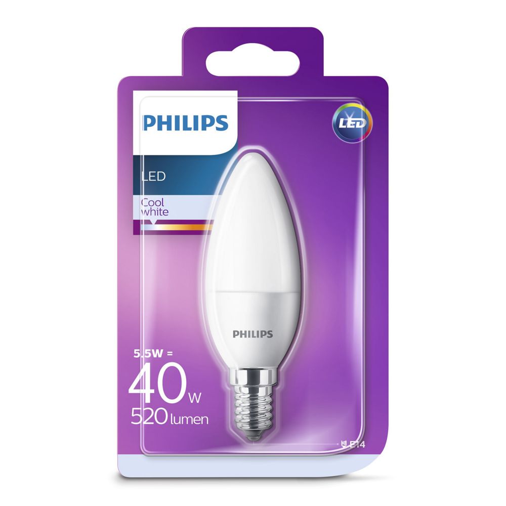 Philips - Ampoule LED flamme 5,5W E14 - Ampoules LED