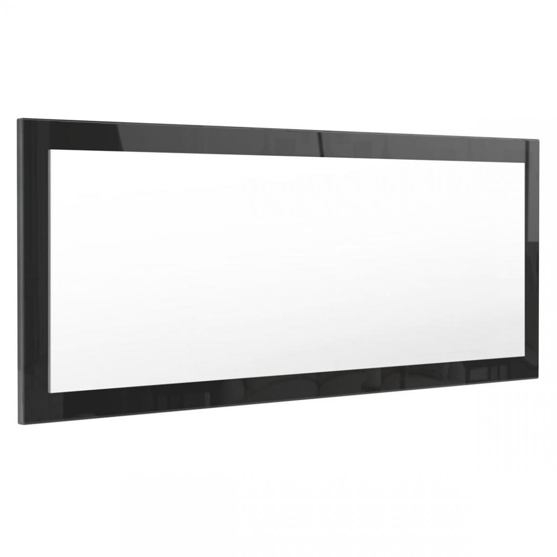 Mpc - Miroir noir brillant (HxLxP): 139 x 55 x 2 - Miroir de salle de bain