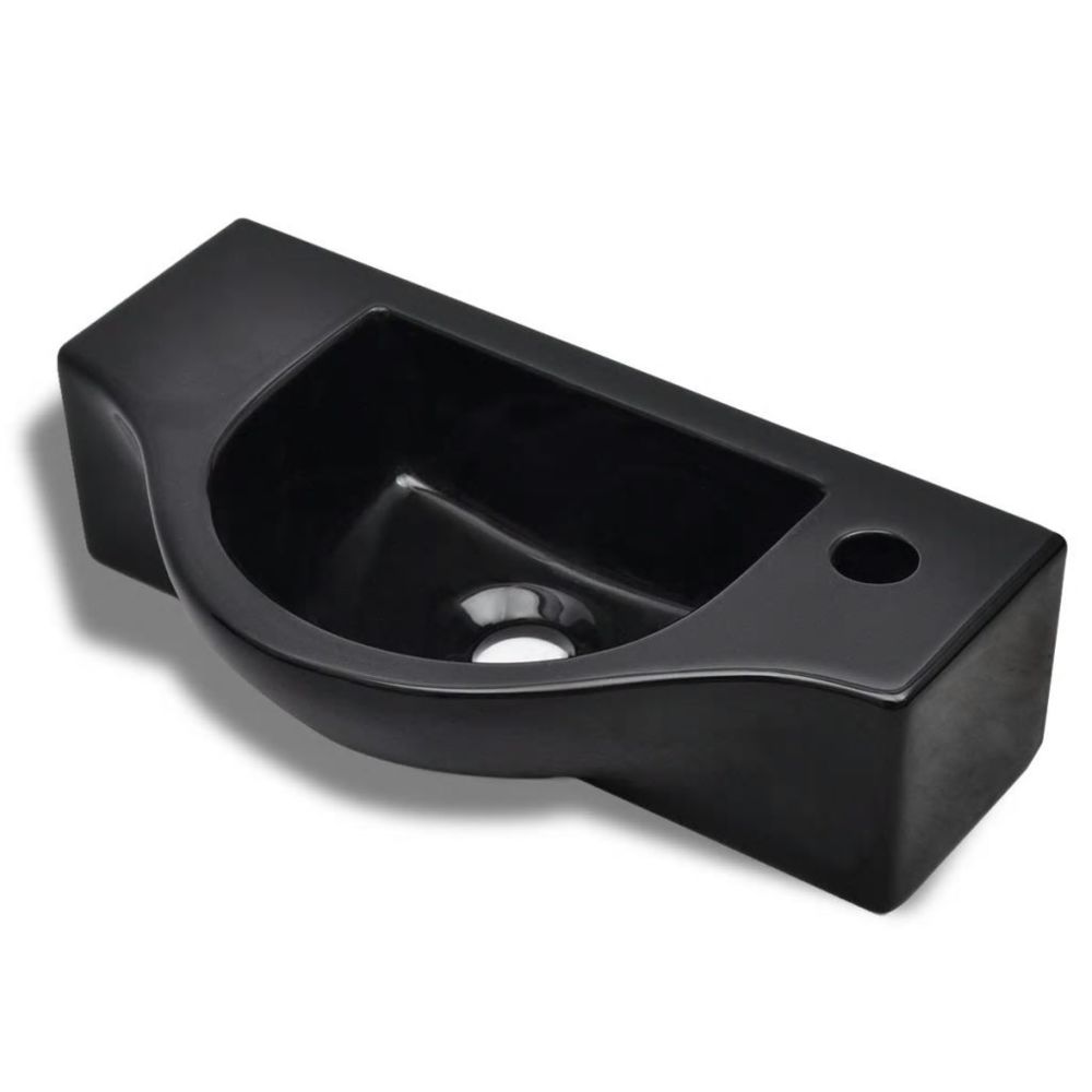 marque generique - Icaverne - Lavabos serie Vasque à trou pour robinet céramique Noir pour salle de bain - Lavabo