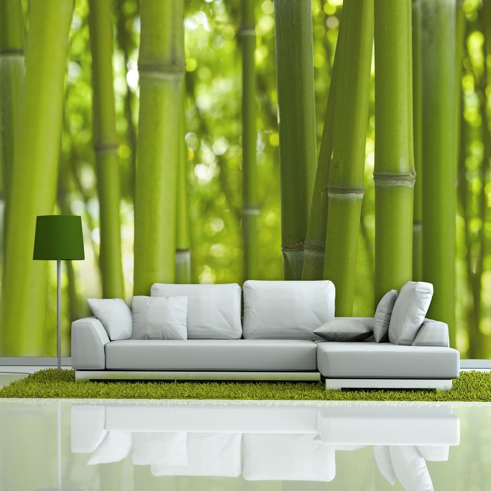 Bimago - Papier peint | bambou | 400x309 | Orient | vert | | - Papier peint
