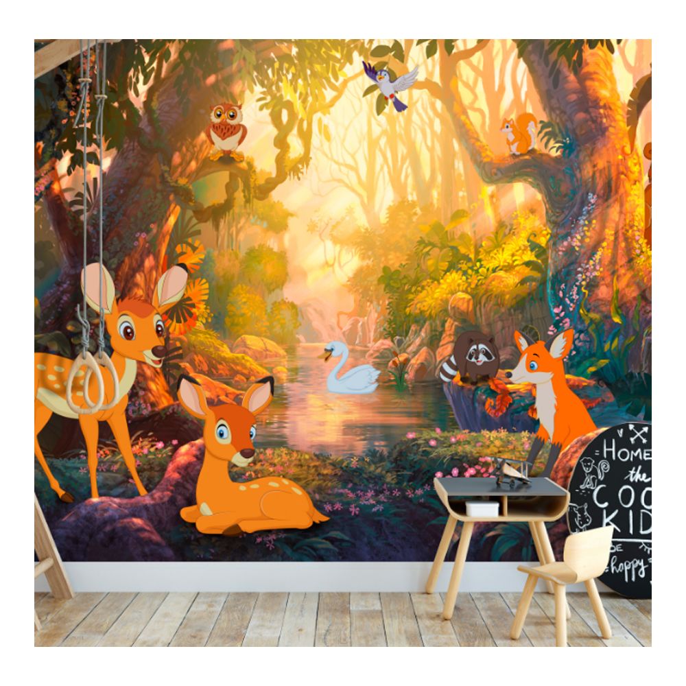 Pegane - Papier peint - Animals in the Forest - 200 x 140 cm - Papier peint