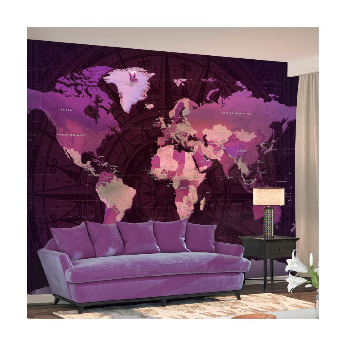 Artgeist - Papier peint - Purple World Map 300x210 - Papier peint