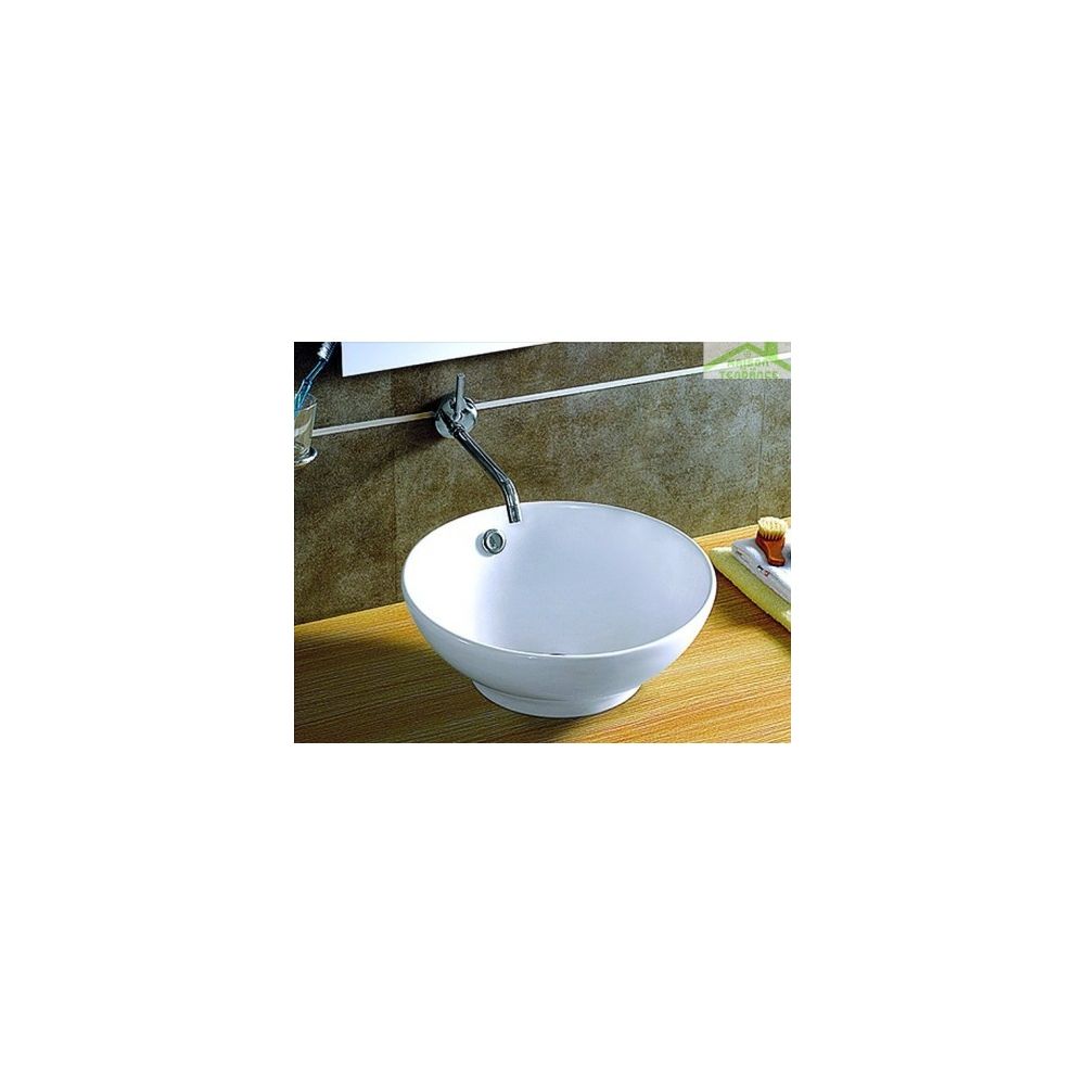Karag - Vasque rond à poser sur un meuble de bain 40,5x40,5x17,5 cm en porcelaine - Lavabo